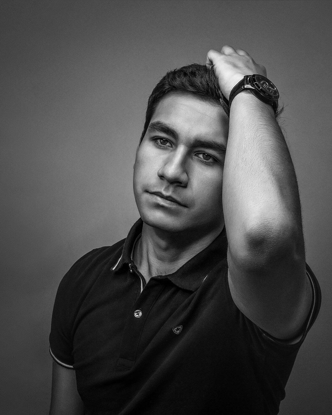 Studio portrait of a photo agency angle research coach